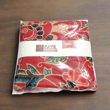 Batik Coaster made with red batik cloth in 2pc per pack