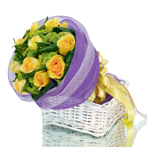 10 Yellow Roses Bouquet (HB0080)