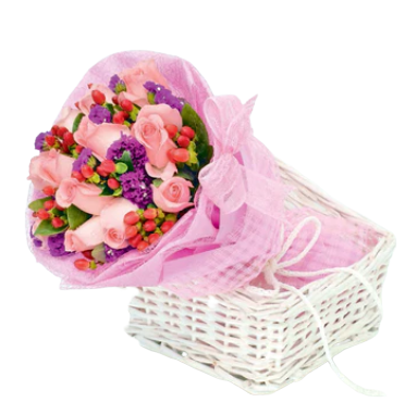 12 Pink Roses Bouquet (HB0081)