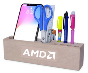 Wooden Desk Stationery / Phone Holder