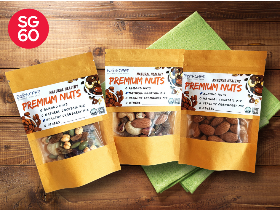SG60 Nutty Snack Pack – Almond, Cocktail & Cranberry Mix