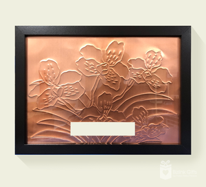Handcrafted Copper Tooling Plaque A4 (CP03C-Orchid plant)