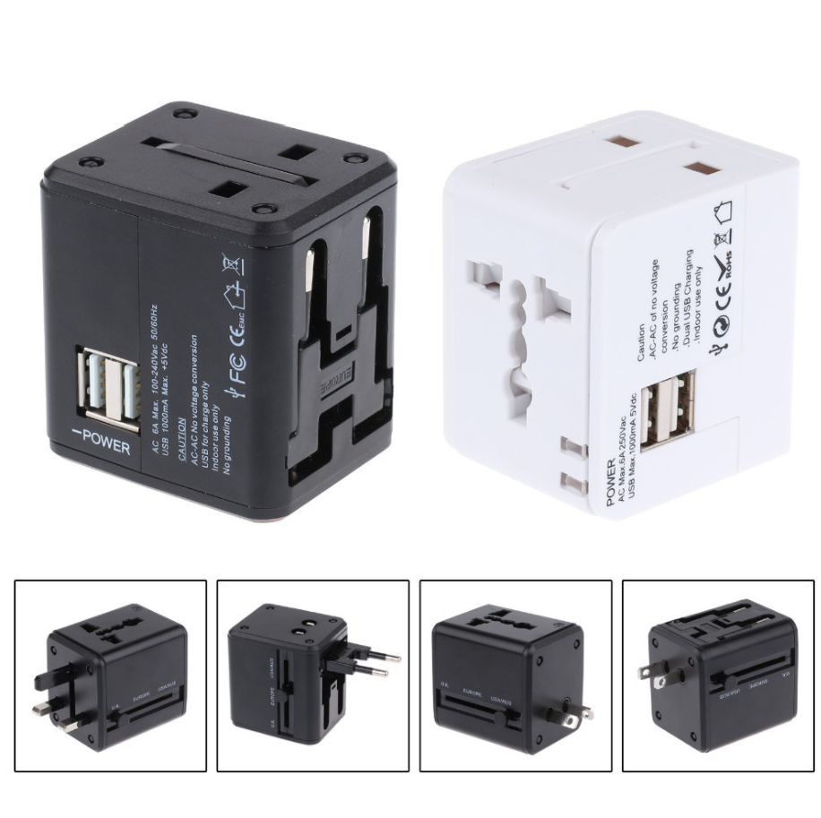 World Travel Adaptor with 2 USB Hub Neels