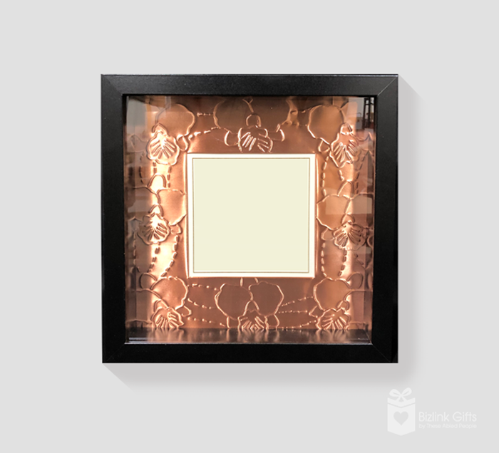 Handcrafted Copper Tooling Plaque Square (CP04D-Orchid pattern)
